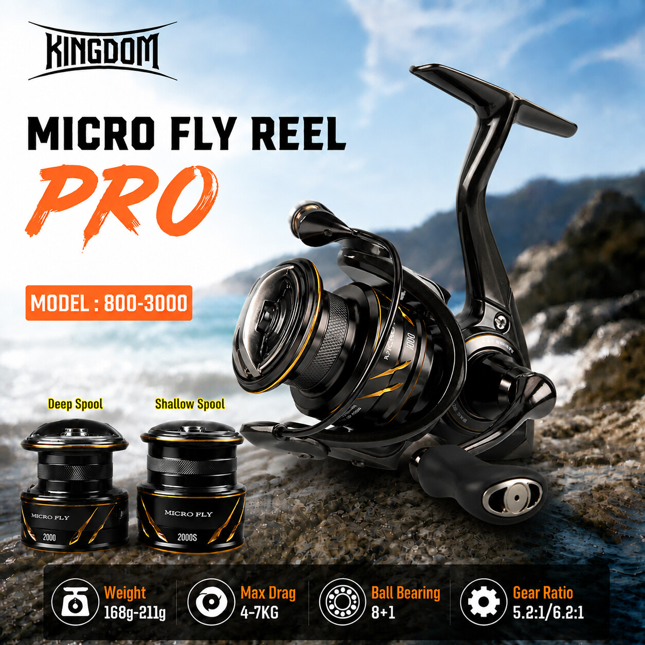 Kingdom Micro Fly Pro Fishing  - Abu Garcia Reel Max review and price
